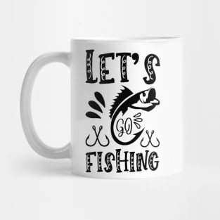 Less Talk More Fishing - Gift For Fishing Lovers, Fisherman - Black And White Simple Font Mug